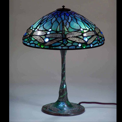 Mẫu đèn bàn Tiffany - Mẫu đèn Tiffany chuồn chuồn T41KD